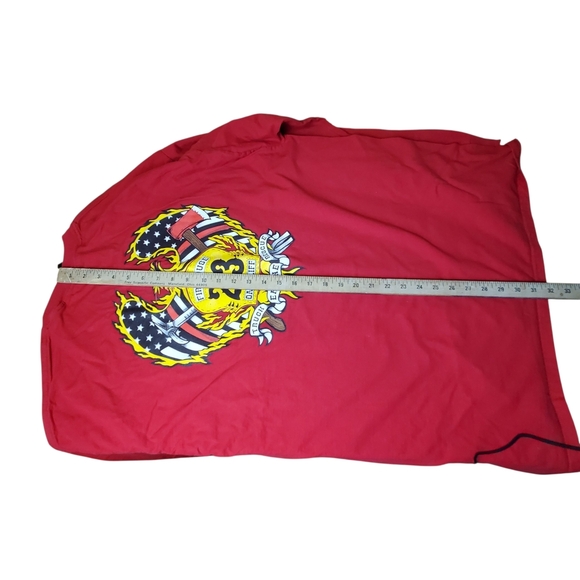 Firehouse Red Long Sleeve Tee. Oak Cliff 23. Firefighters. 2XL.  B0026 - Picture 9 of 10